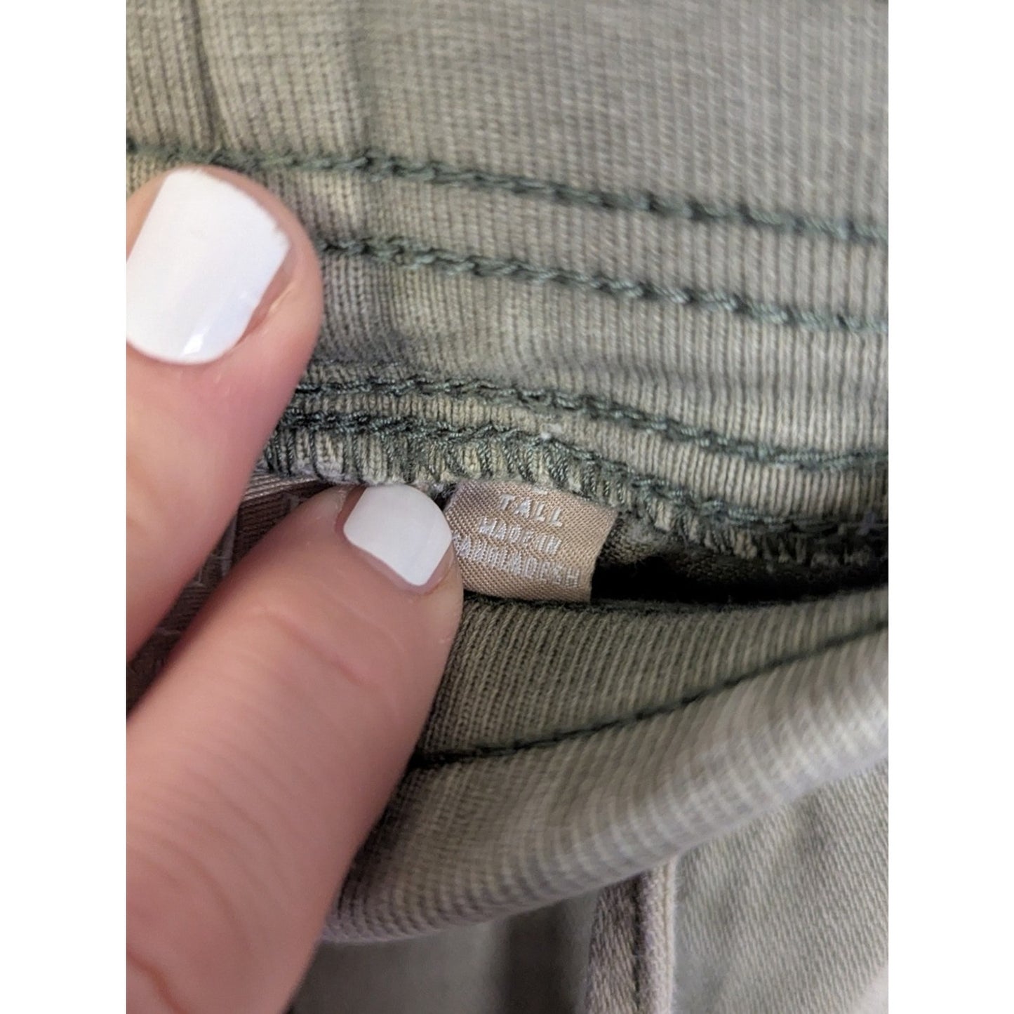 GAP Tall Olive Green Drawstring Jogger Pants Womens Casual Pull On Tapered Pants