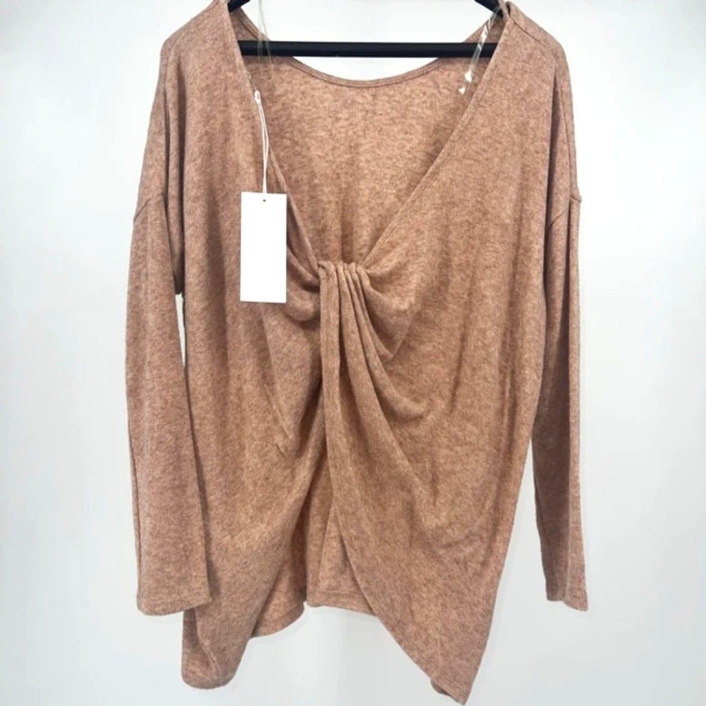 NWT, Lush, Dusty Pink Knotted Women's Top. Sz L