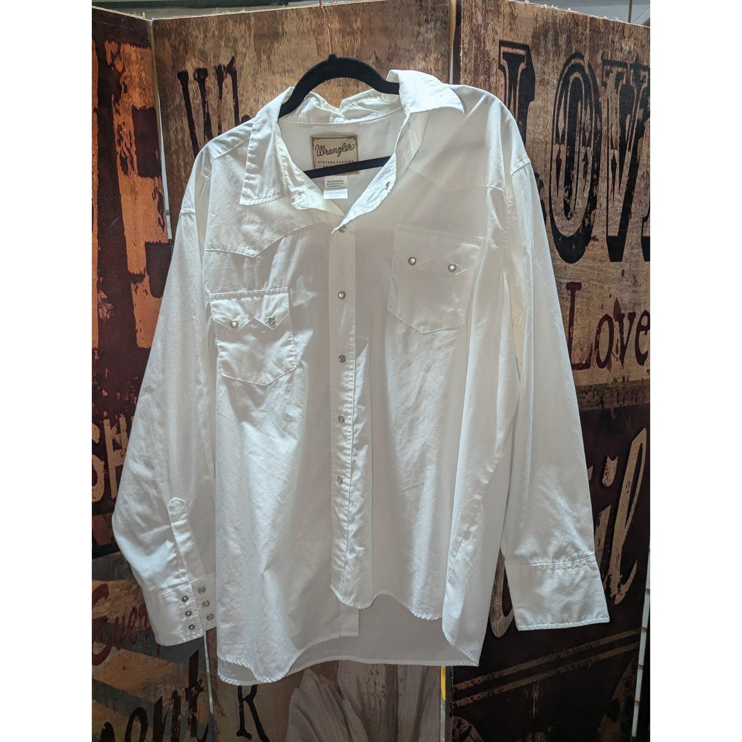Wranglers western fashion mens White long sleeve snap up size 2XL/2xg /2Tg