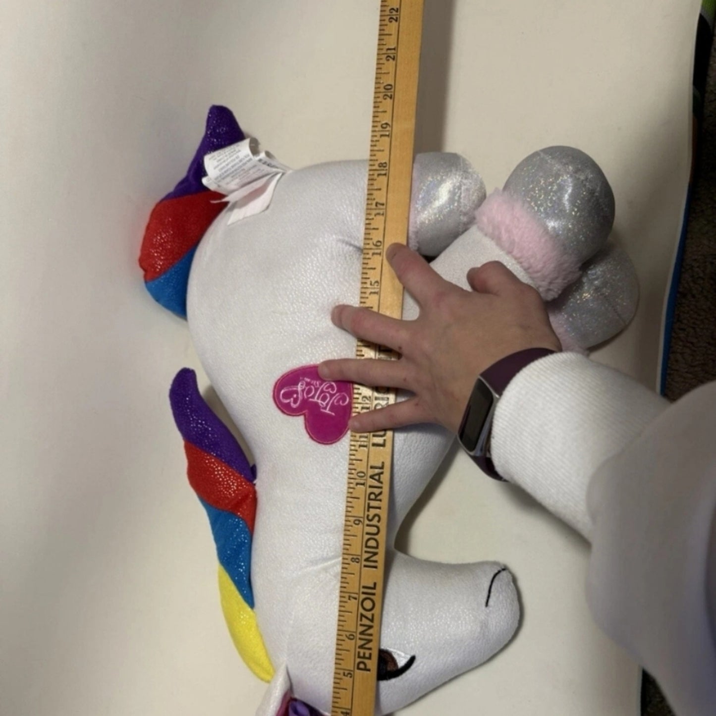 JoJo Siwa Rainbow Unicorn Plush Large Stuffed Animal Glitter Hooves Bow