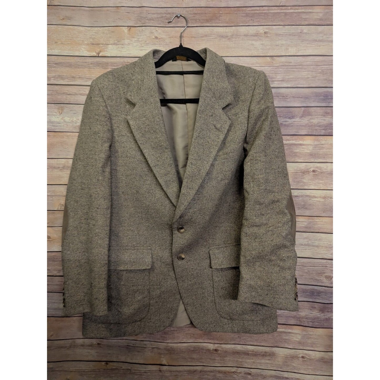 Vintage Farah Clothing Co. Mens Blazer Elbow Patches & Button Closure Wool
