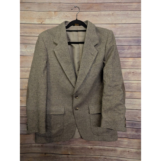 Vintage Farah Clothing Co. Mens Blazer Elbow Patches & Button Closure Wool