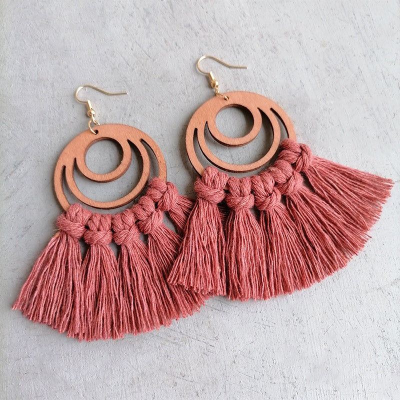 Tassel Detail Geometric Earrings - Scarlett's Riverside Boutique 