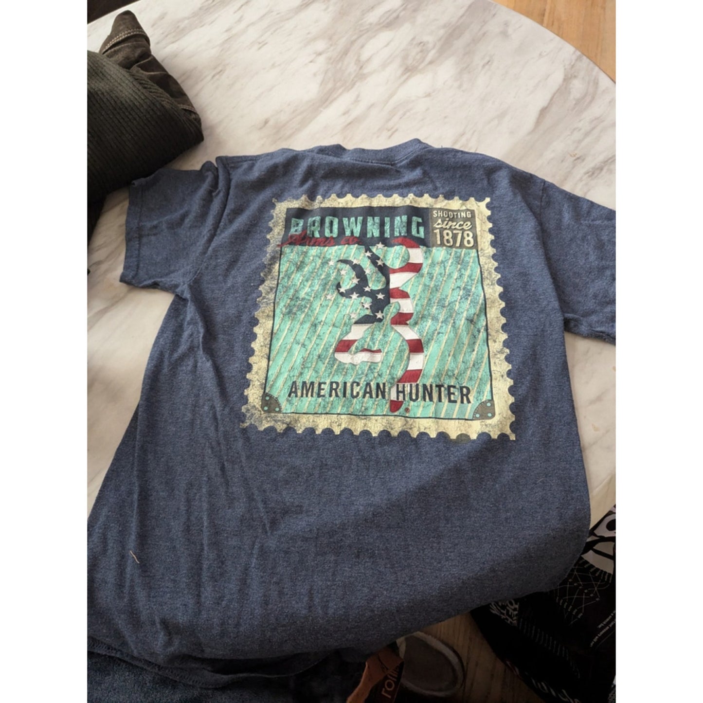 Browning Tee Size S American Hunter Graphic Tee Deer Logo Outdoor Hunting #G25