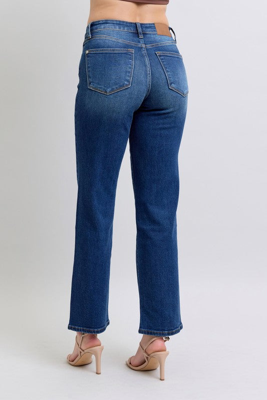 Judy Blue Full Size Side Seam Detail Straight Jeans with Pockets - Scarlett's Riverside Boutique 