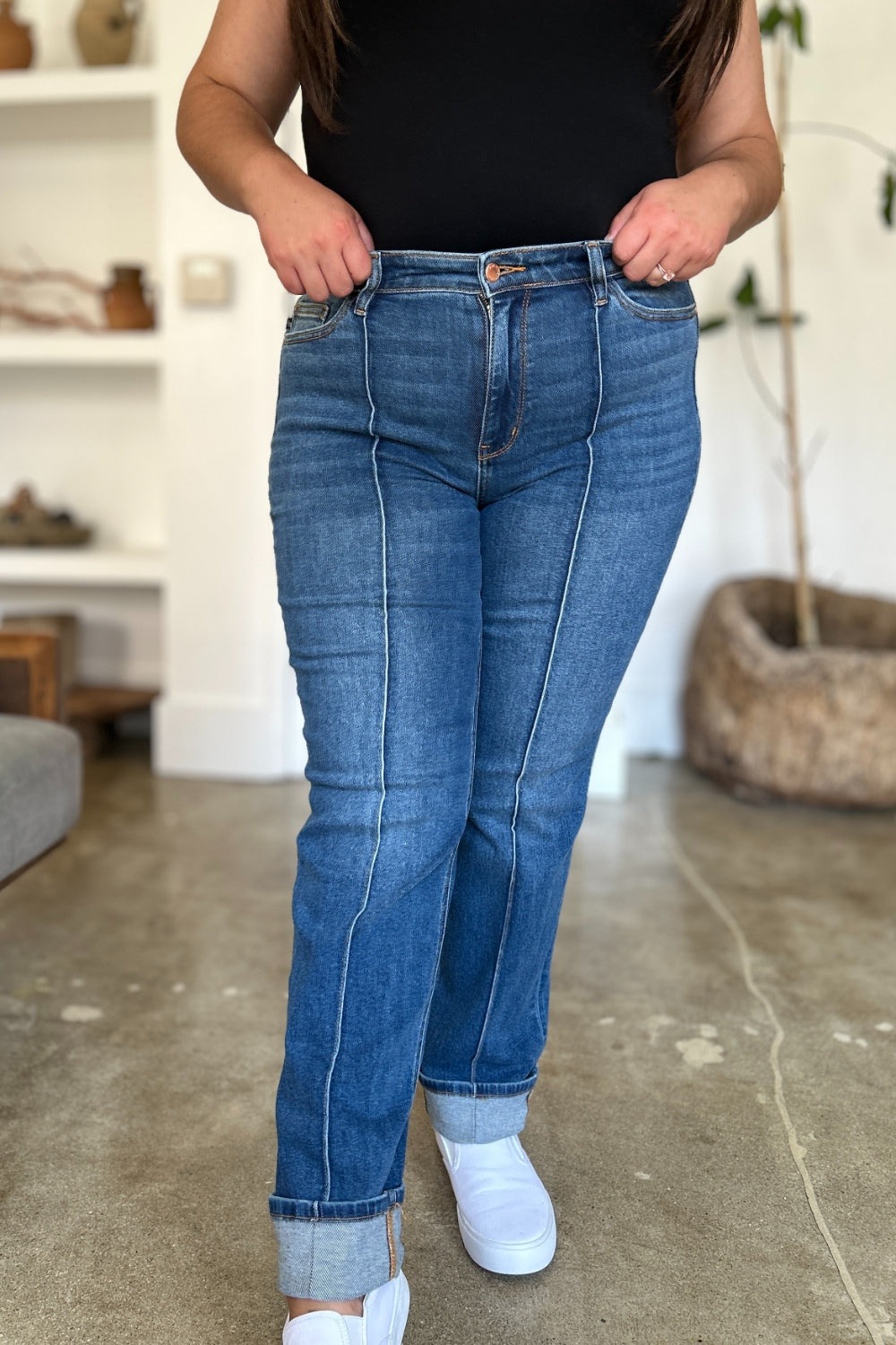 Judy Blue Full Size High Waist, Straight Jeans. 30" inseam - Scarlett's Riverside Boutique 