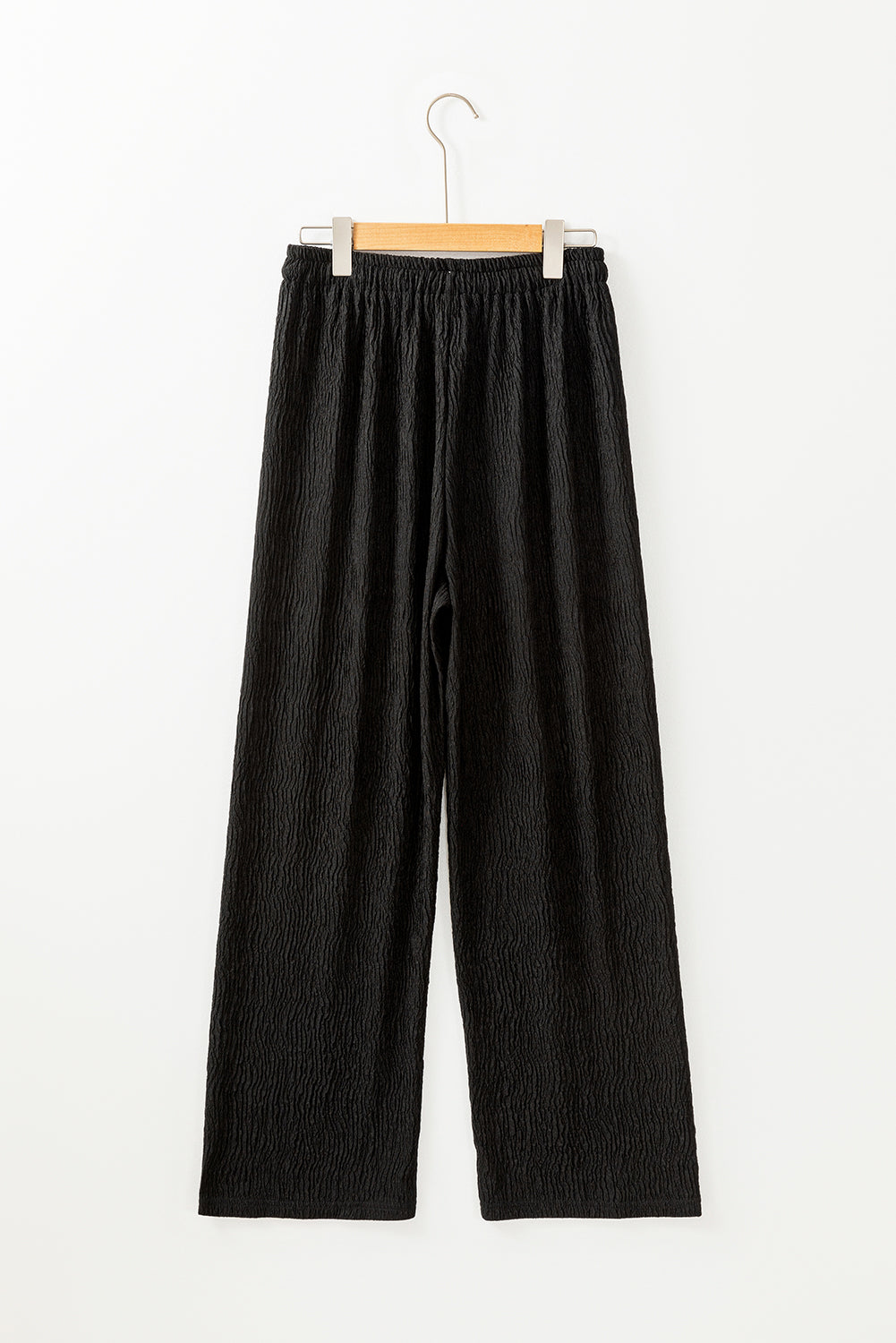 Black Textured Loose Drawstring Pants - Scarlett's Riverside Boutique 