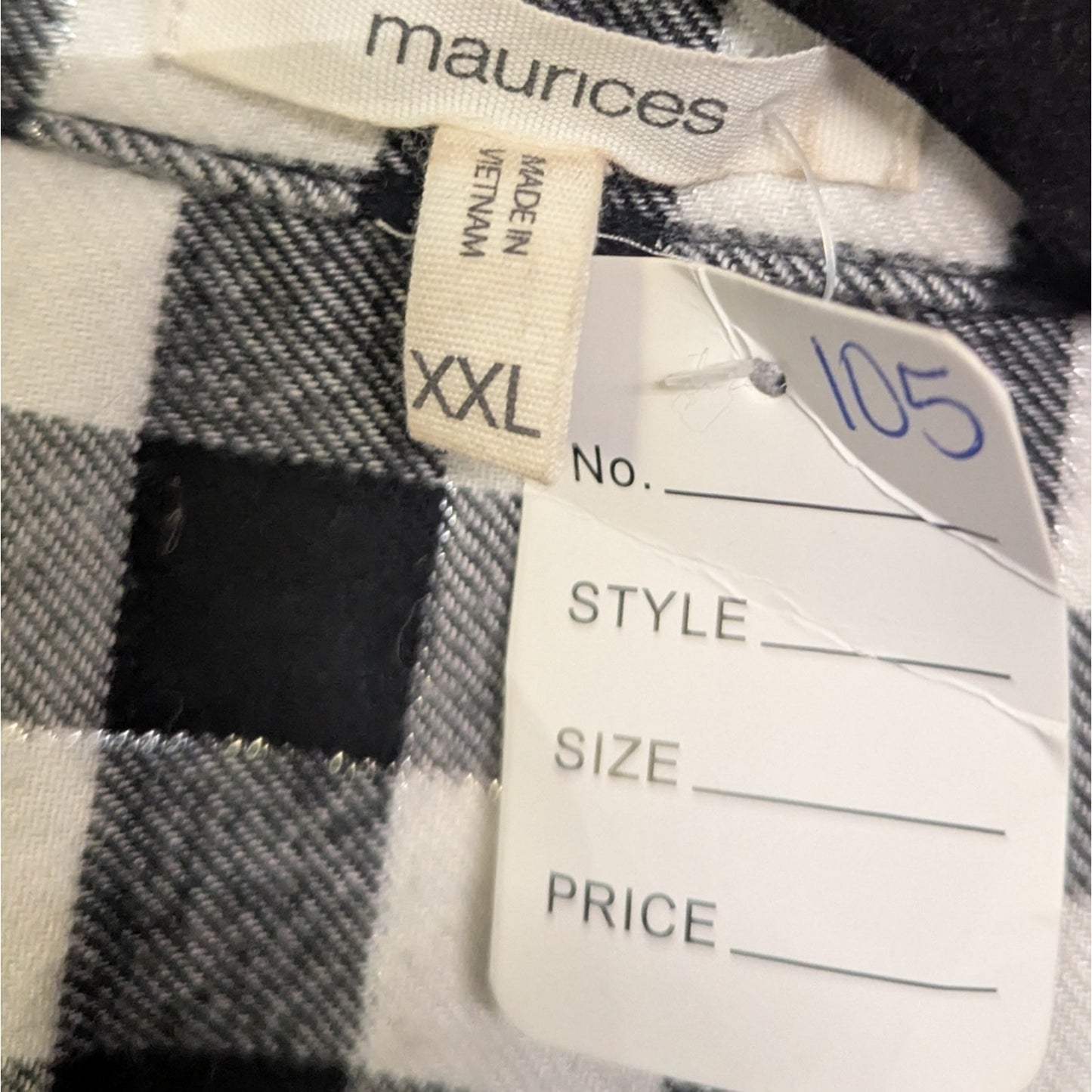 Maurices Buffalo Plaid Button Down Shirt Size 2XL BLK,WT Shimmer #C9