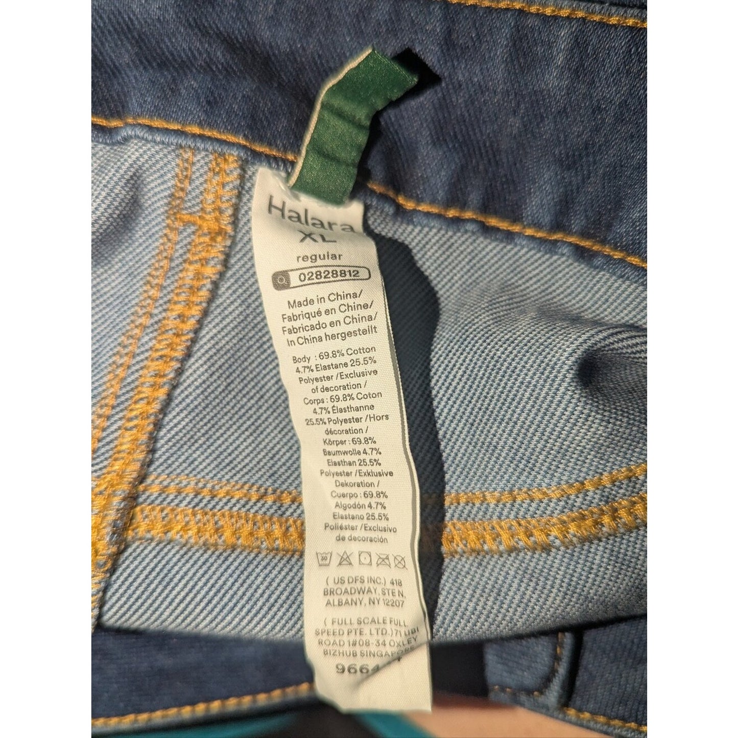 Halara Women’s XL Regular Dark Wash Stretch Wide Leg Jeans Crossover Waist Denim