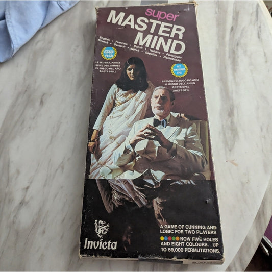 Vintage Invicta Super Master Mind Game 1970s Strategy Logic Game Complete #E