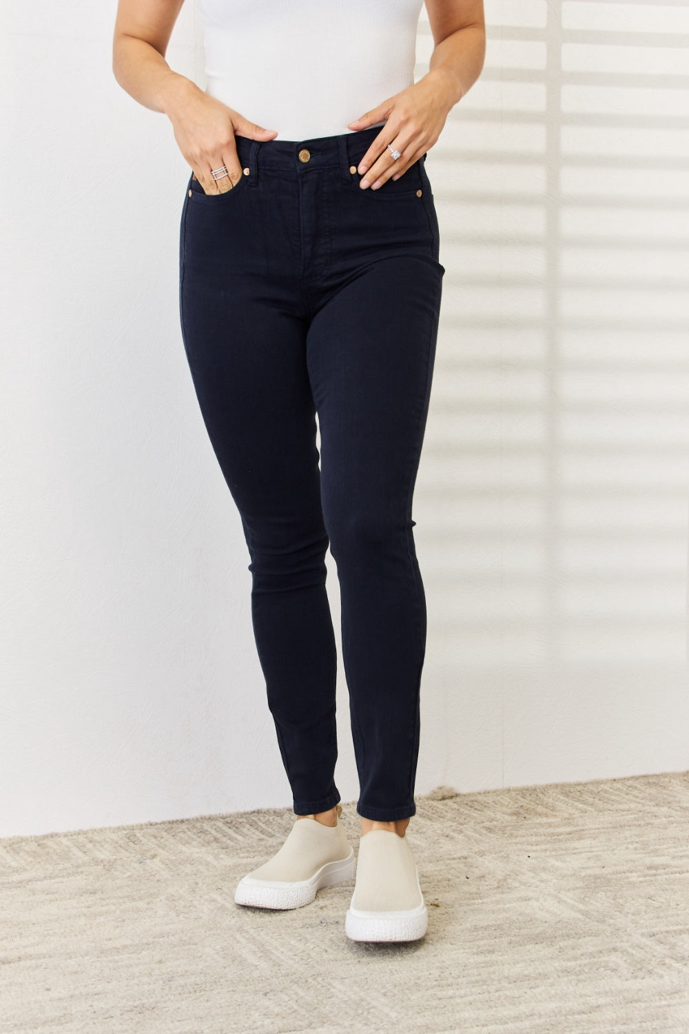 Judy Blue Full Size Garment Dyed Tummy Control Skinny Jeans - Scarlett's Riverside Boutique 