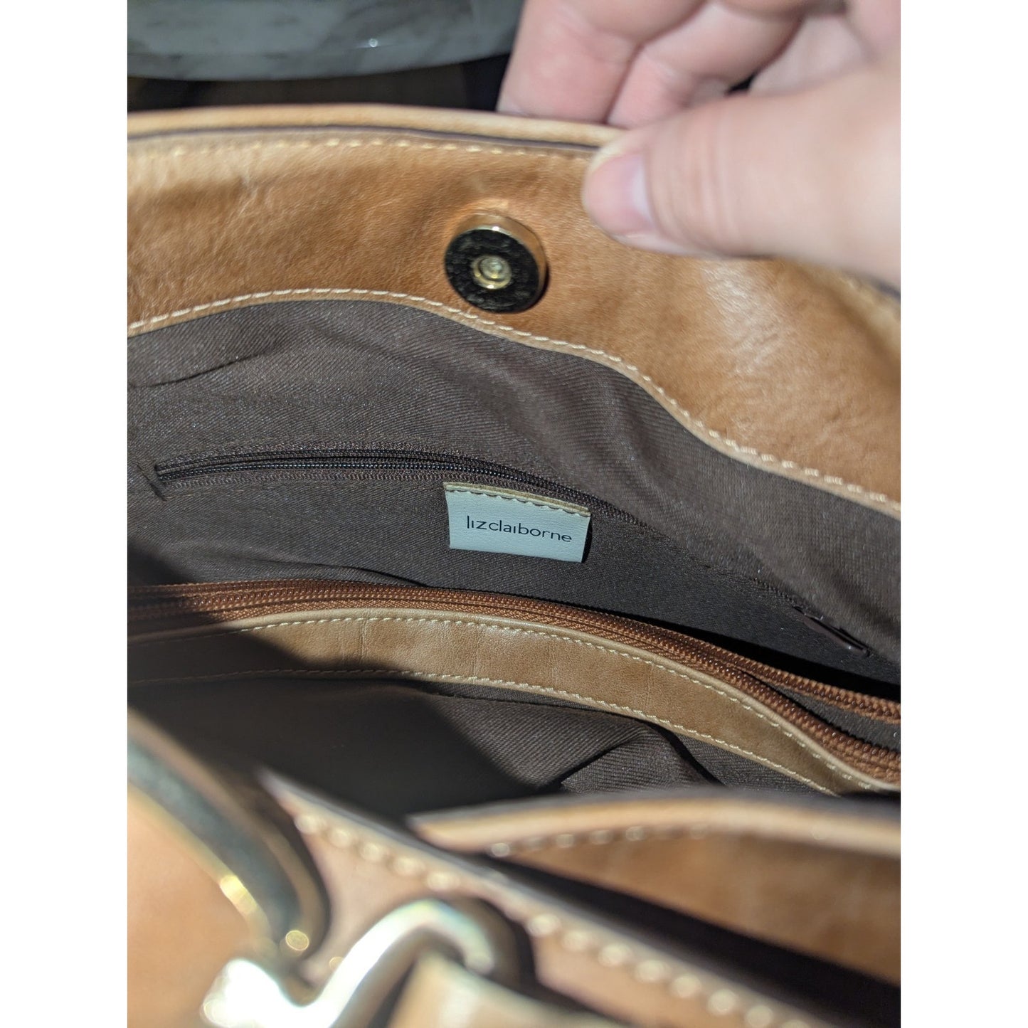 Liz Claiborne Cognac Hobo Style Leather shoulder Handbag