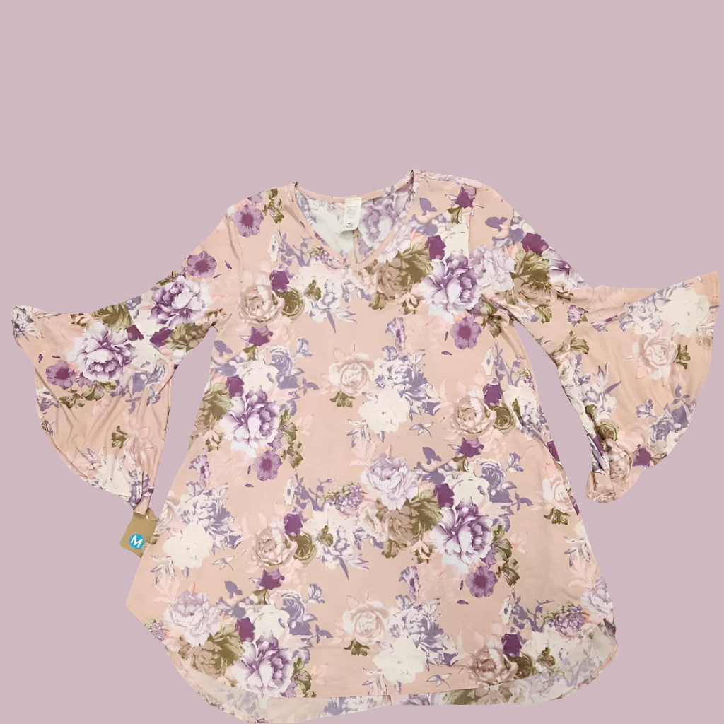 Francine Floral Bell Sleeve Top - Scarlett's Riverside Boutique 