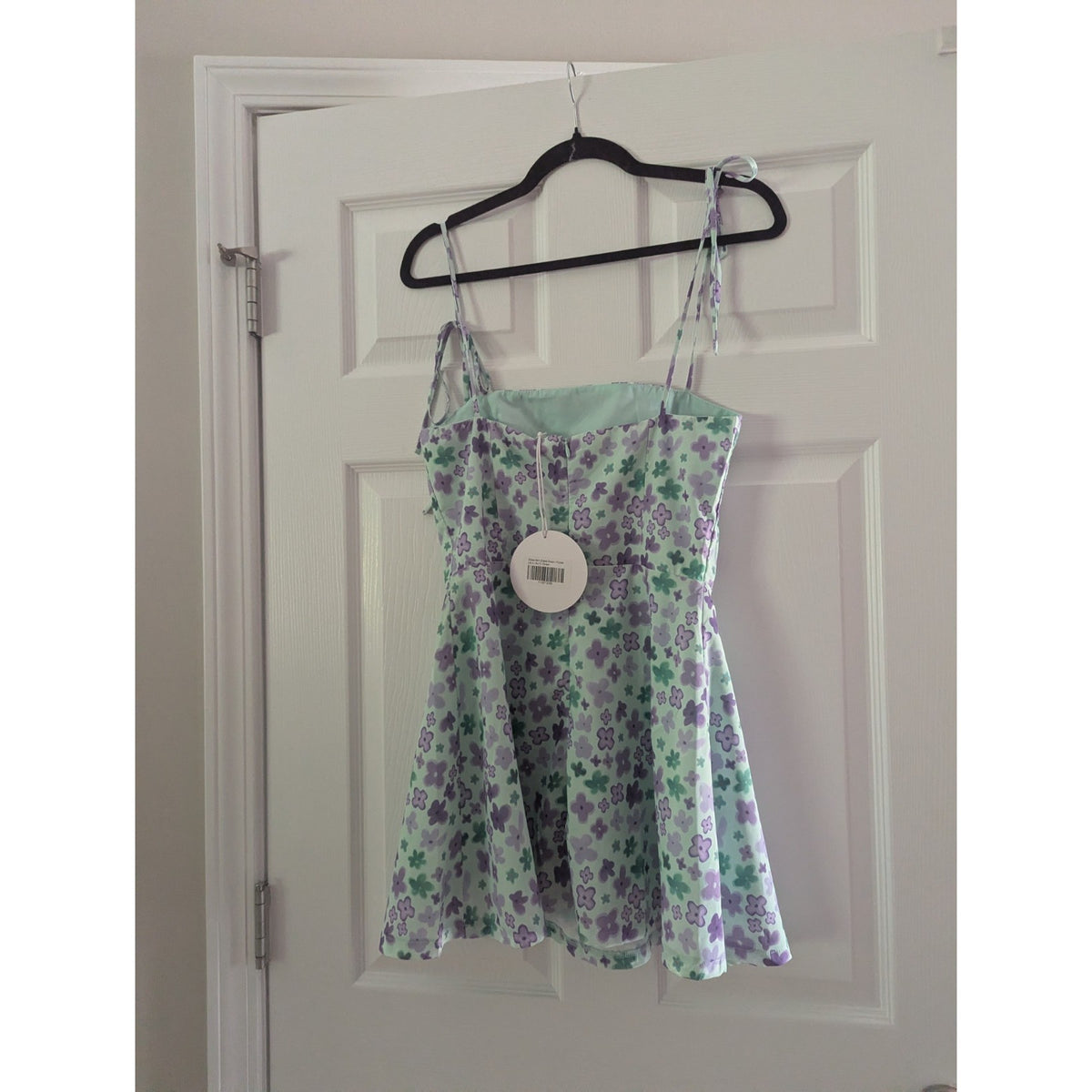 Princess Polly Elissa Mini Dress Green Purple Floral Tie Strap US 4 NWT