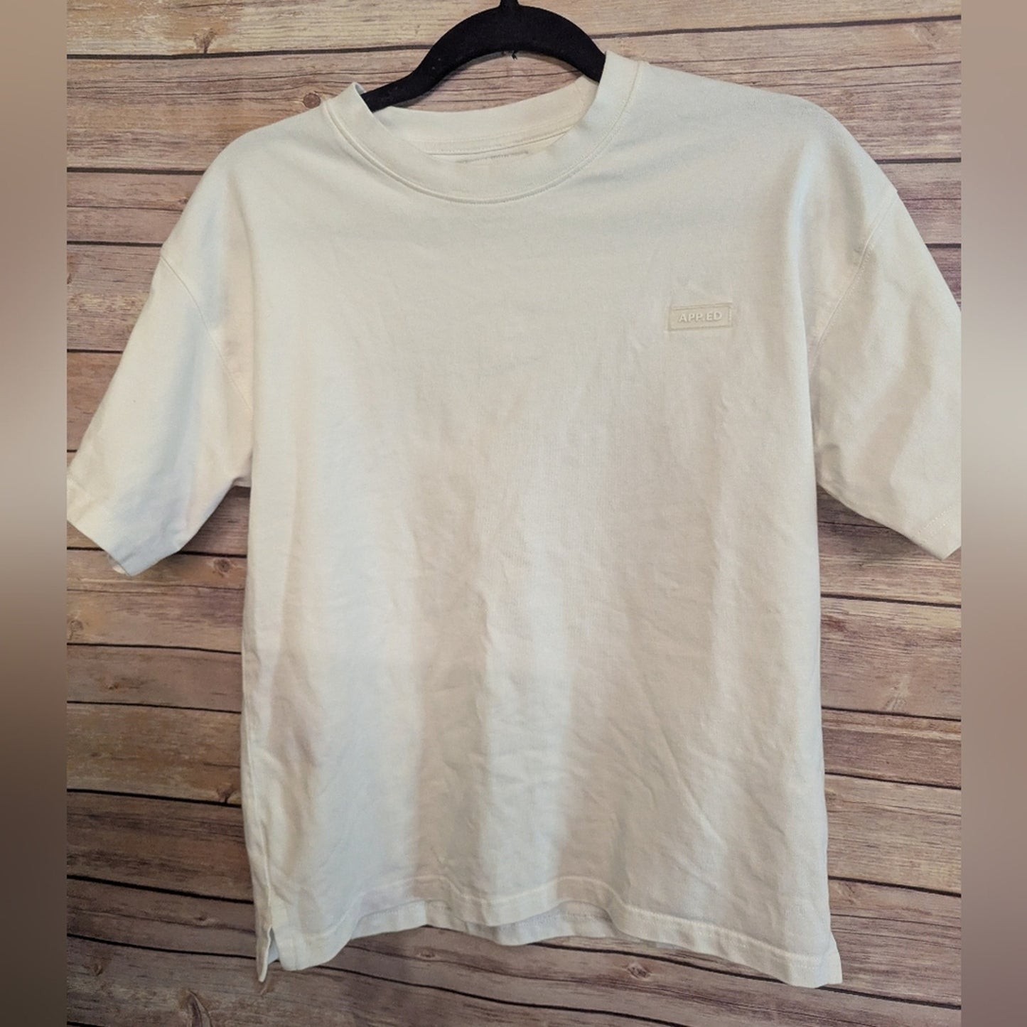 Zara Boys APP.ED White Oversized Crewneck Tee Shirt Size 11-12 152 Minimalist