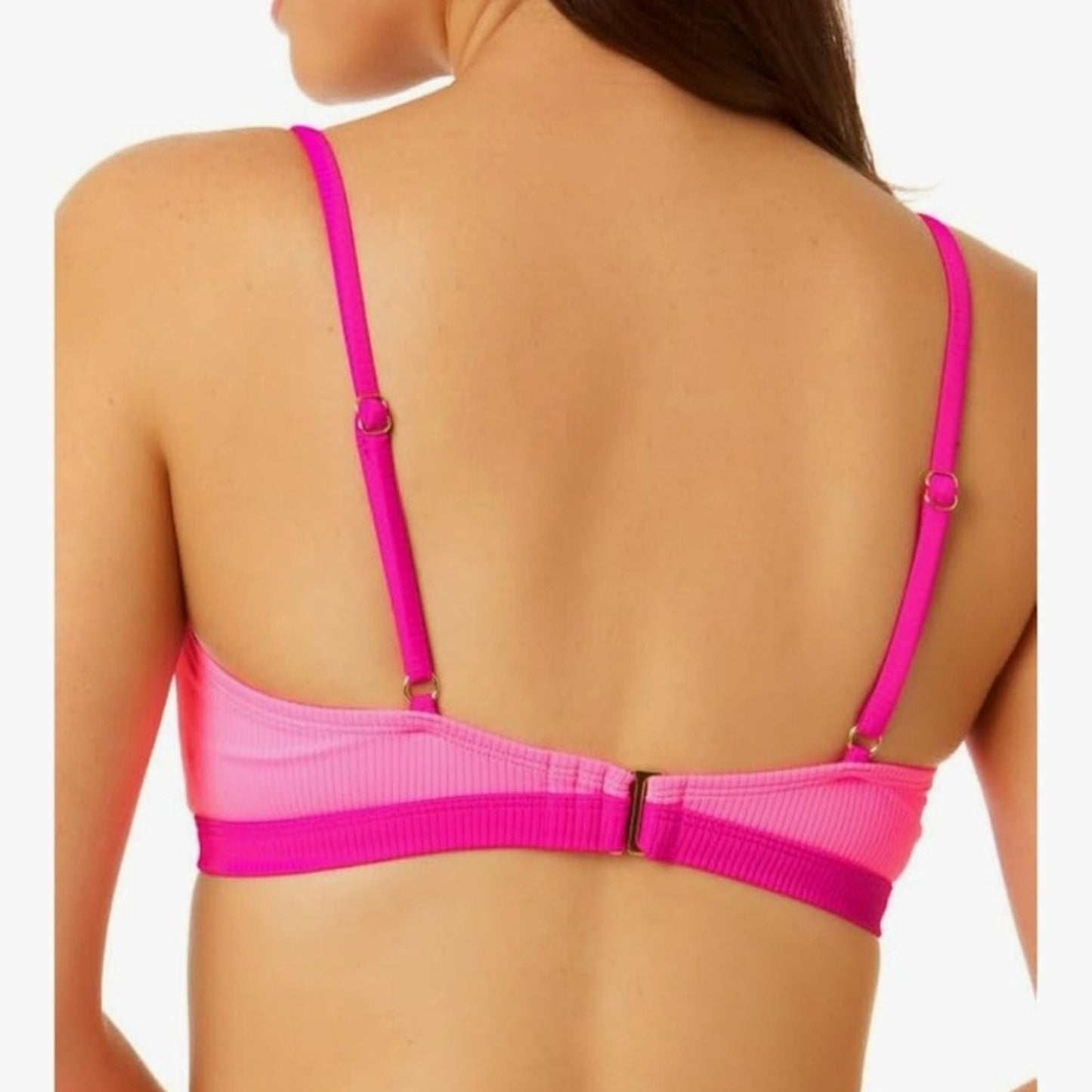 Salt + Cove Ribbed Pink Bikini Top XL NWT V-Wire Swim Top Adjustable #G4