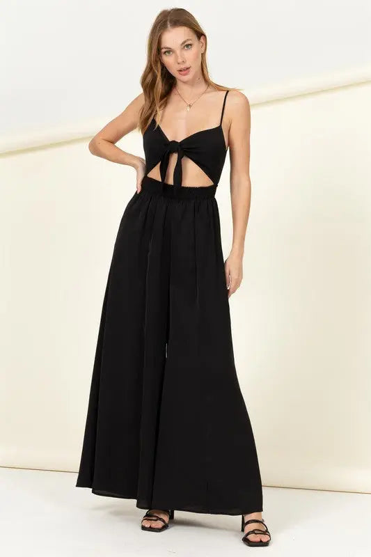 Remember Me Front Sash Cutout Jumpsuit - Scarlett's Riverside Boutique 