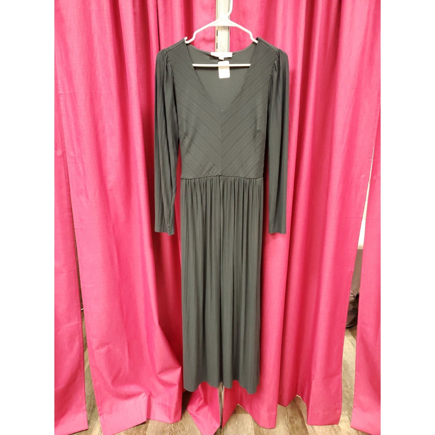 Anne Taylor LOFT Charcoal Gray Long Sleeve Maxi Dress – Size 8