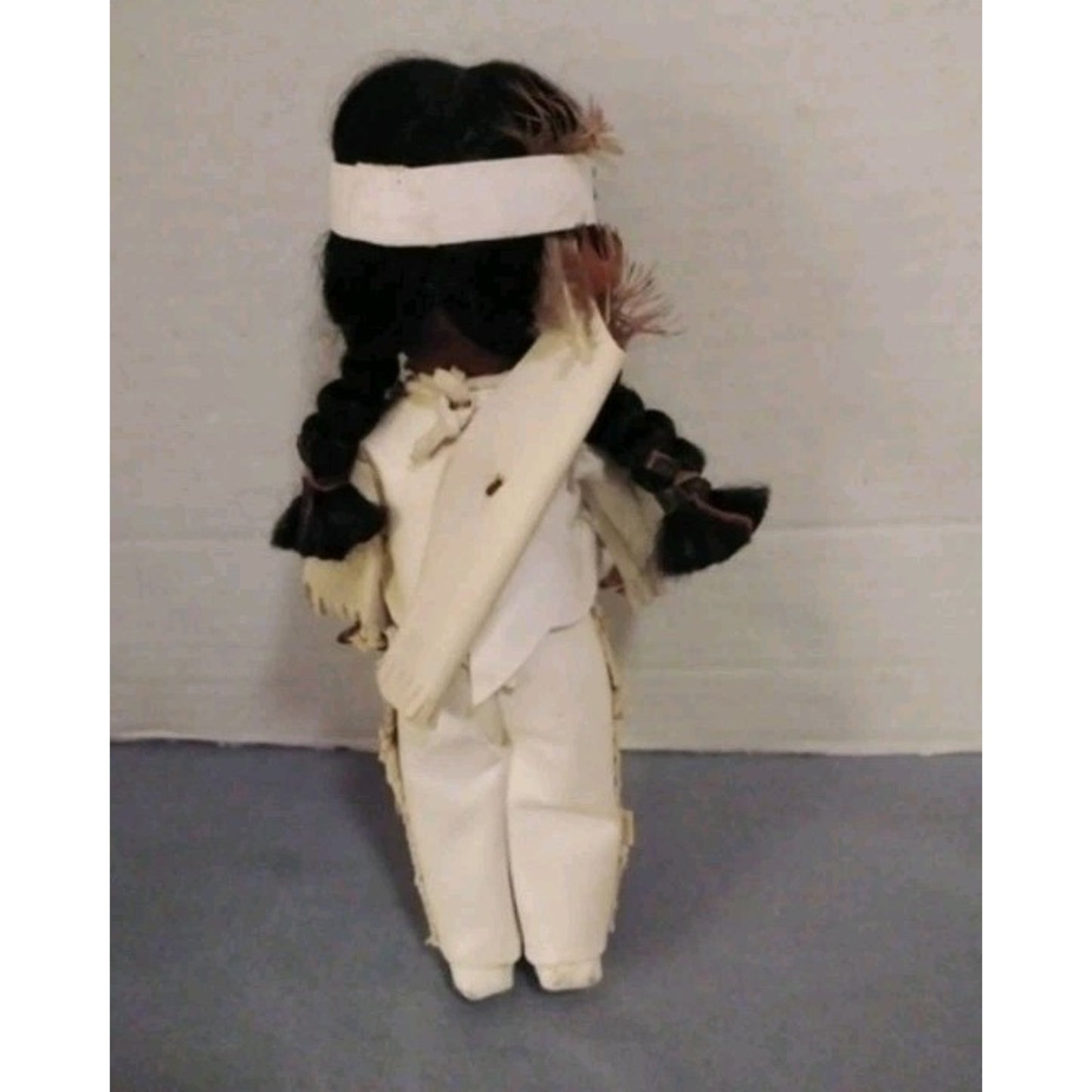 Vintage Ethic American Leather Doll Beaded Outfit Braided Hair 10” Collectible