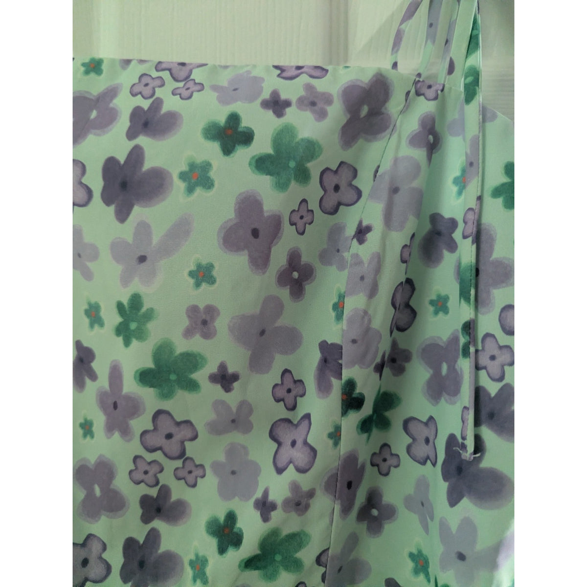 Princess Polly Elissa Mini Dress Green Purple Floral Tie Strap US 4 NWT