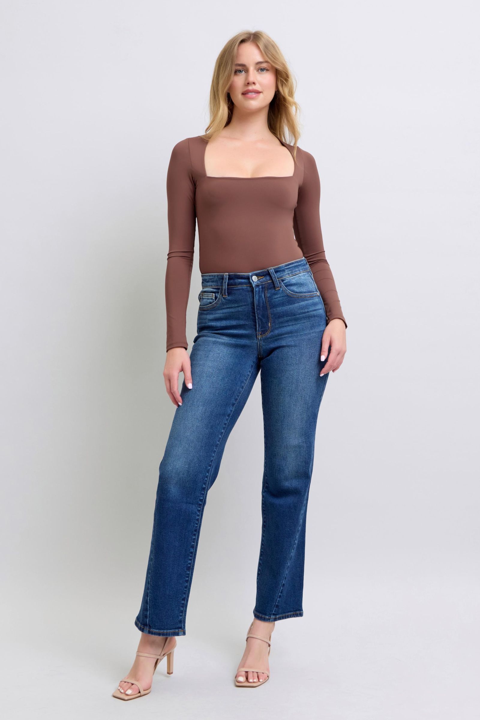 Judy Blue Full Size Side Seam Detail Straight Jeans with Pockets - Scarlett's Riverside Boutique 