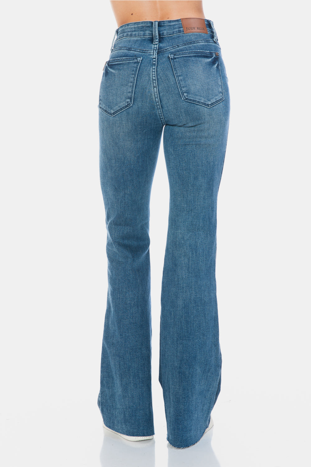 Judy Blue Full Size Tummy Control Cut Hem Flare Jeans - Scarlett's Riverside Boutique 