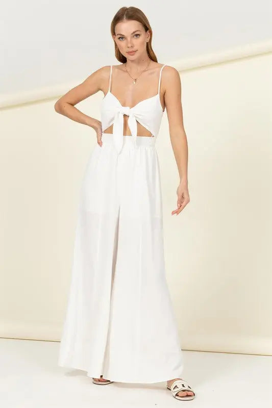 Remember Me Front Sash Cutout Jumpsuit - Scarlett's Riverside Boutique 