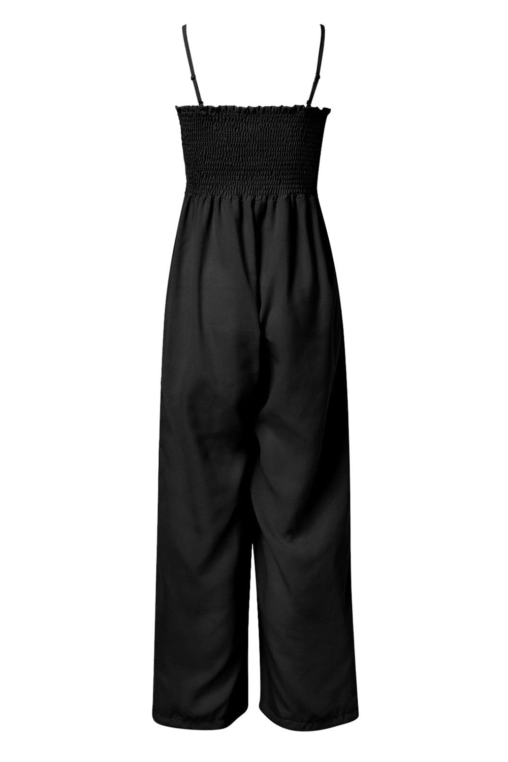 Smocked Spaghetti Strap Wide Leg Jumpsuit - Scarlett's Riverside Boutique 