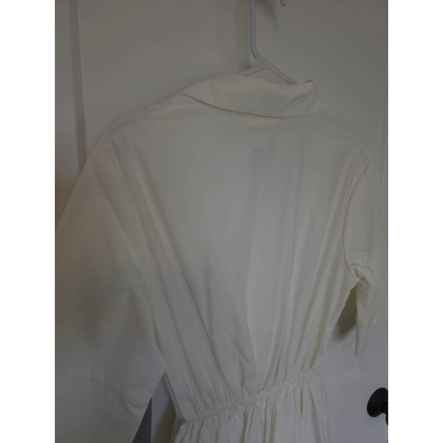 MELÓDAY Shirt Dress Women’s XS Ivory Collared Button Front Midi Dress NWT