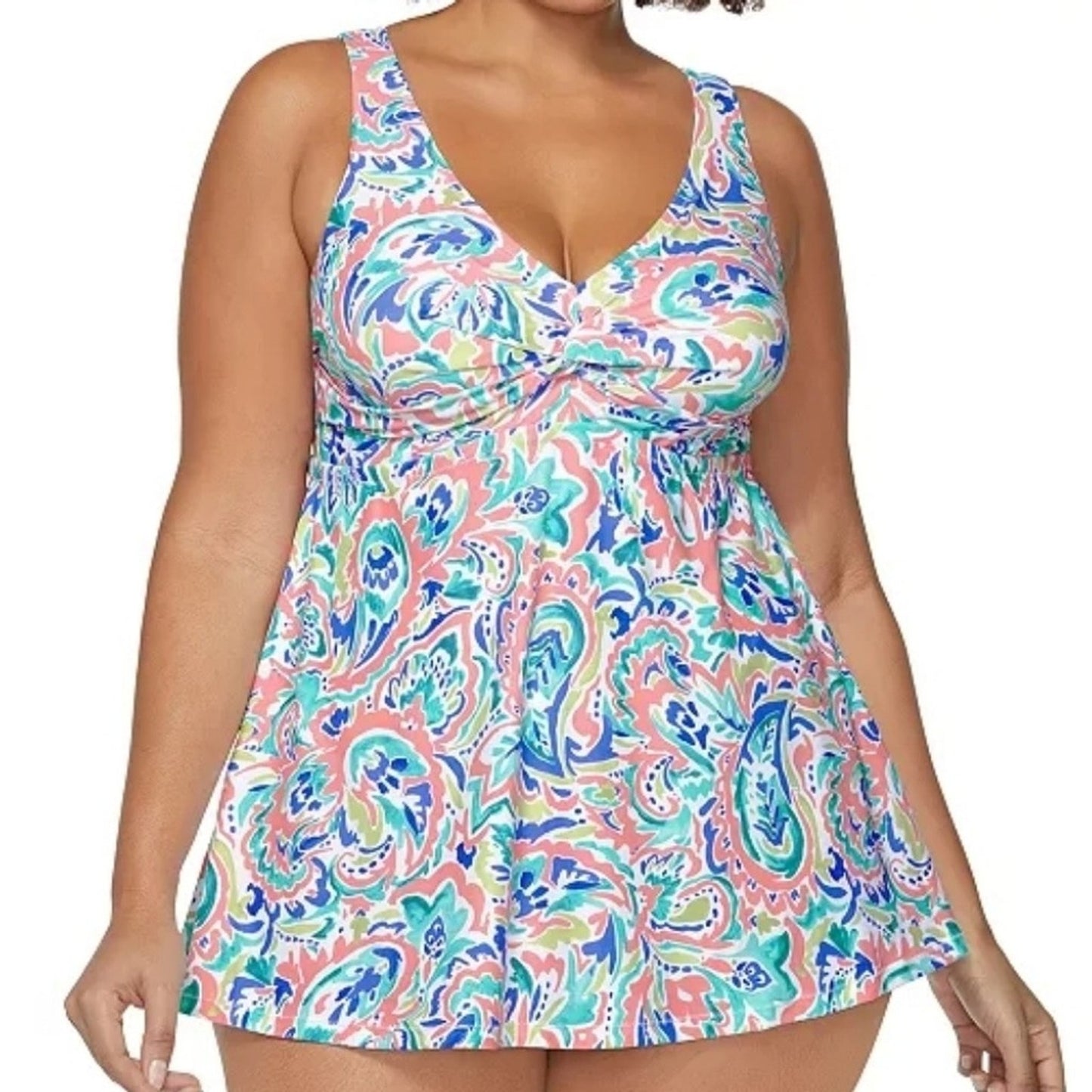 Raisins Curve Lucia V-Neck Tummy Control Swimdress NWTs 14W