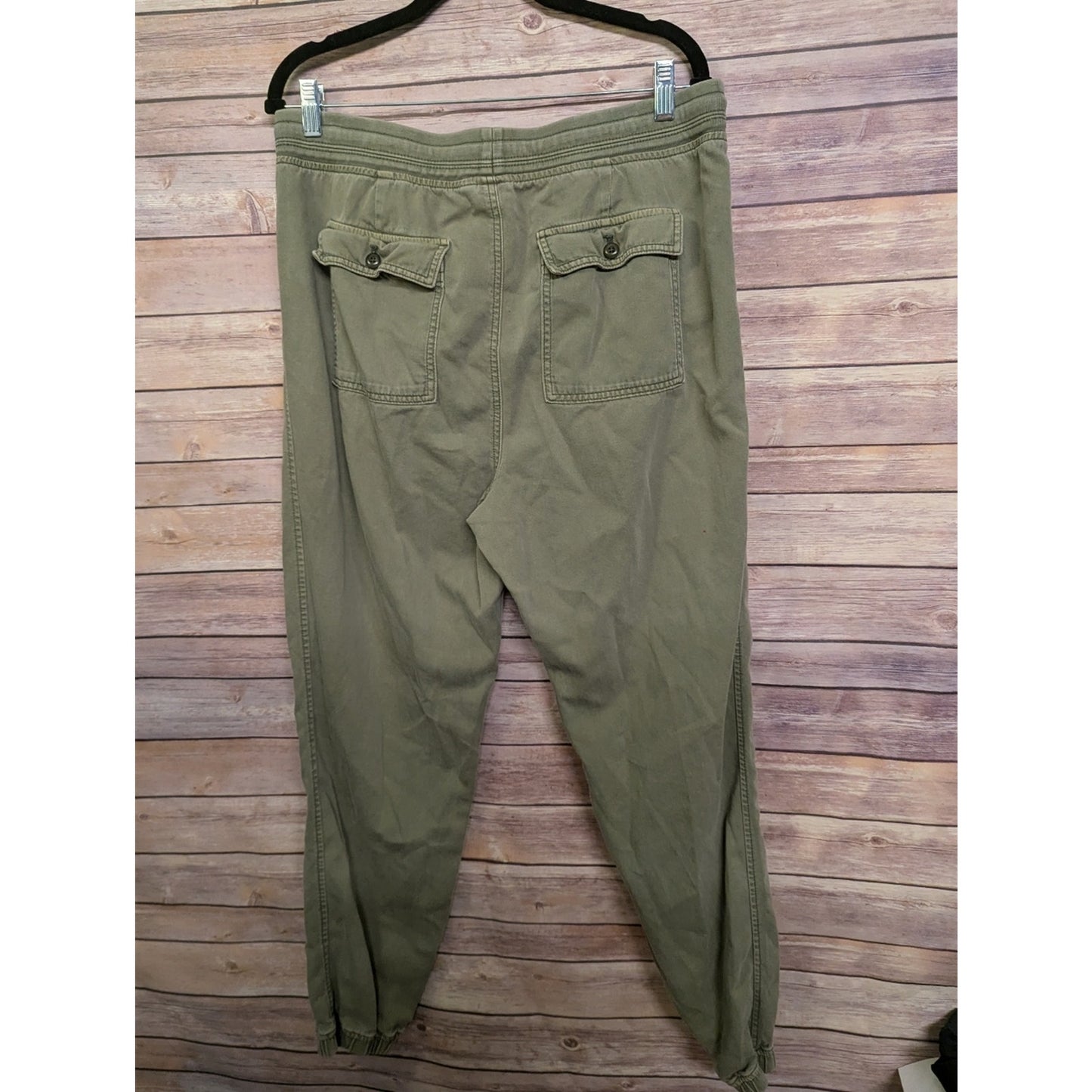 GAP Tall Olive Green Drawstring Jogger Pants Womens Casual Pull On Tapered Pants