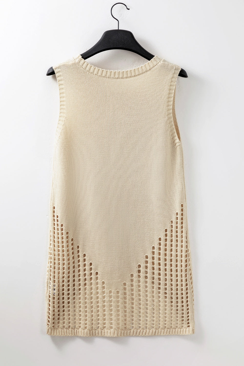 Openwork Round Neck Knit Vest - Scarlett's Riverside Boutique 