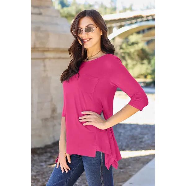 Basic Bae Full Size Round Neck Pocketed T-Shirt