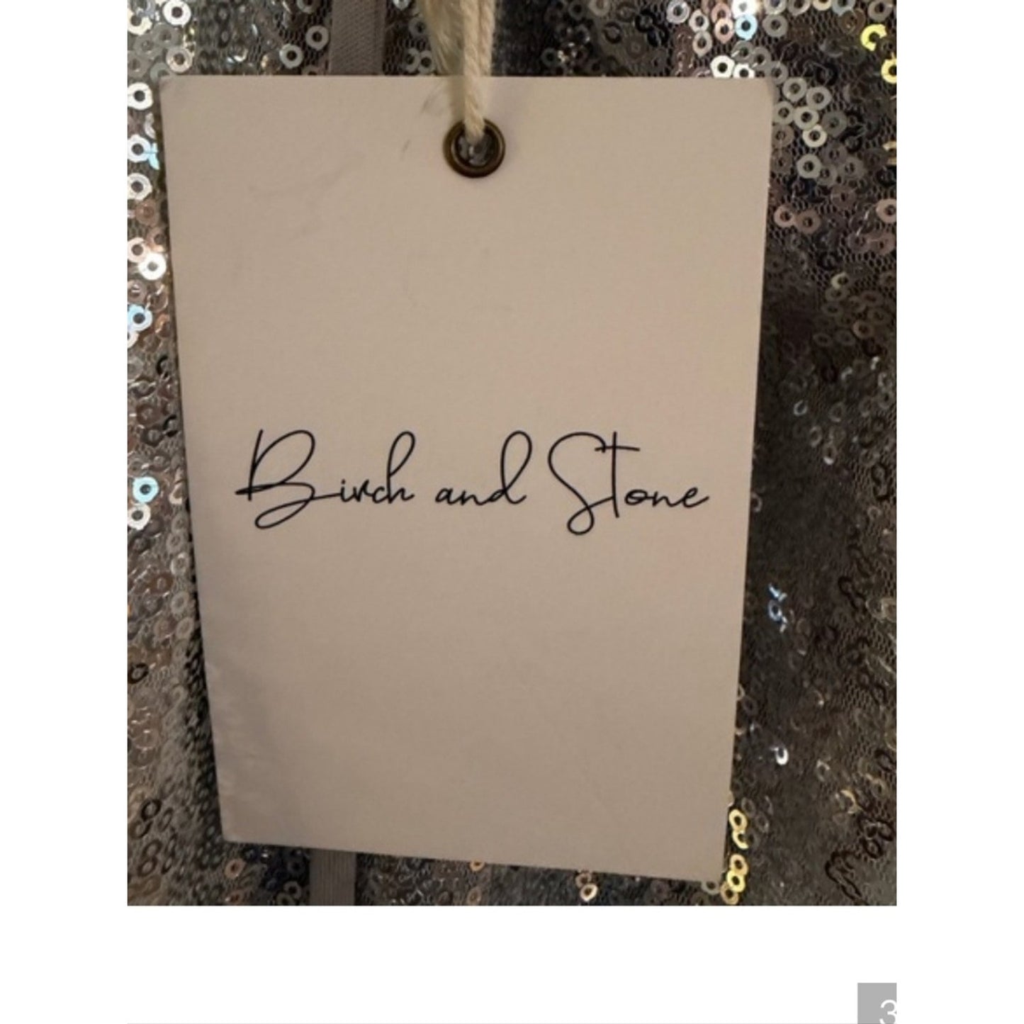 NWT Birch & Stone Silver Sequin Cowl Neck Bodycon Mini Dress Small Party Cocktai