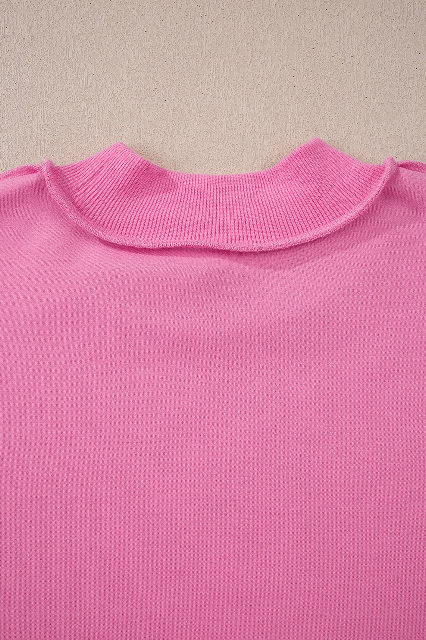 Dark Blue Oversize Drop Shoulder Reversible Mock Neck Sweatshirt