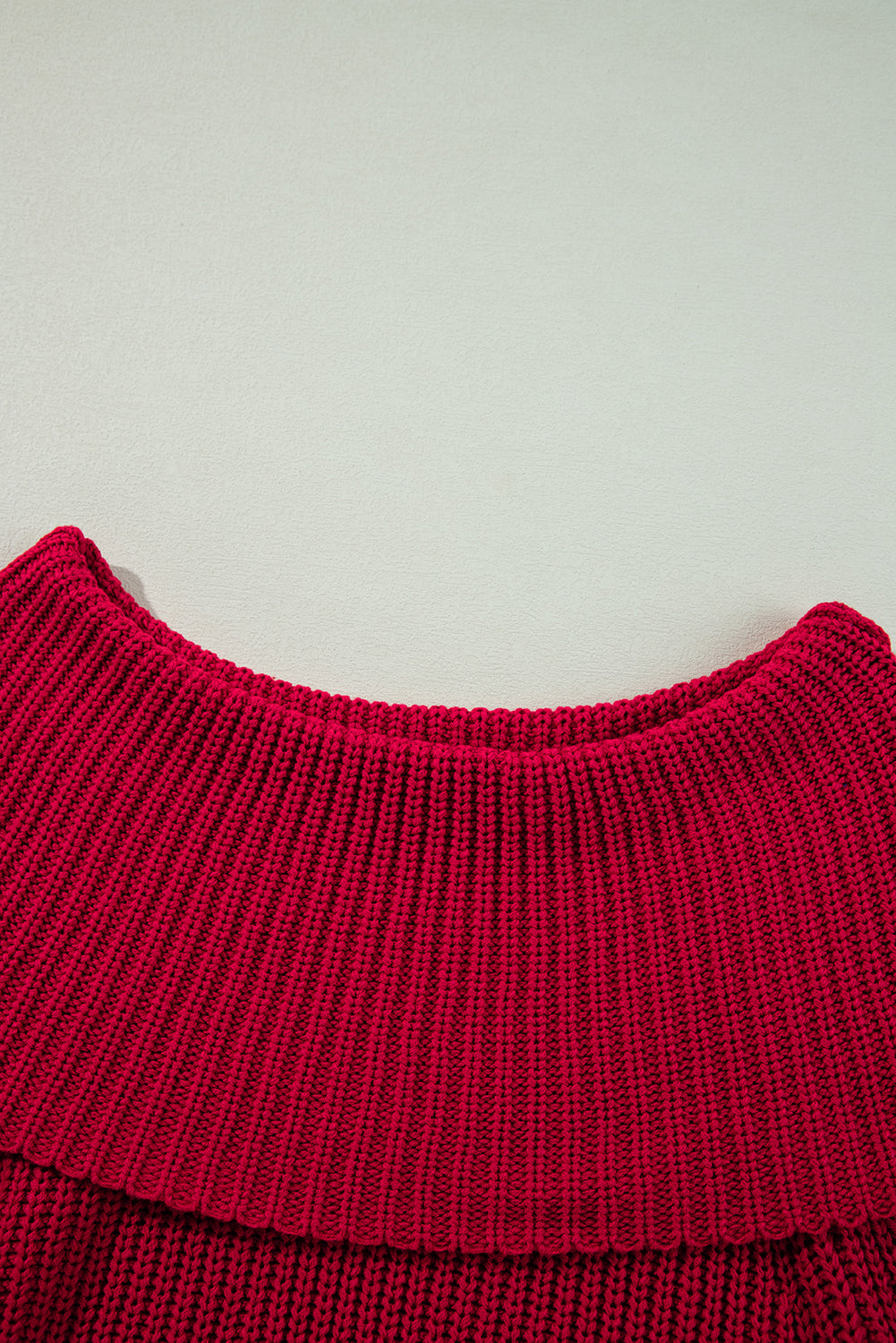 Racing Red Off-the-shoulder Knit Sweater