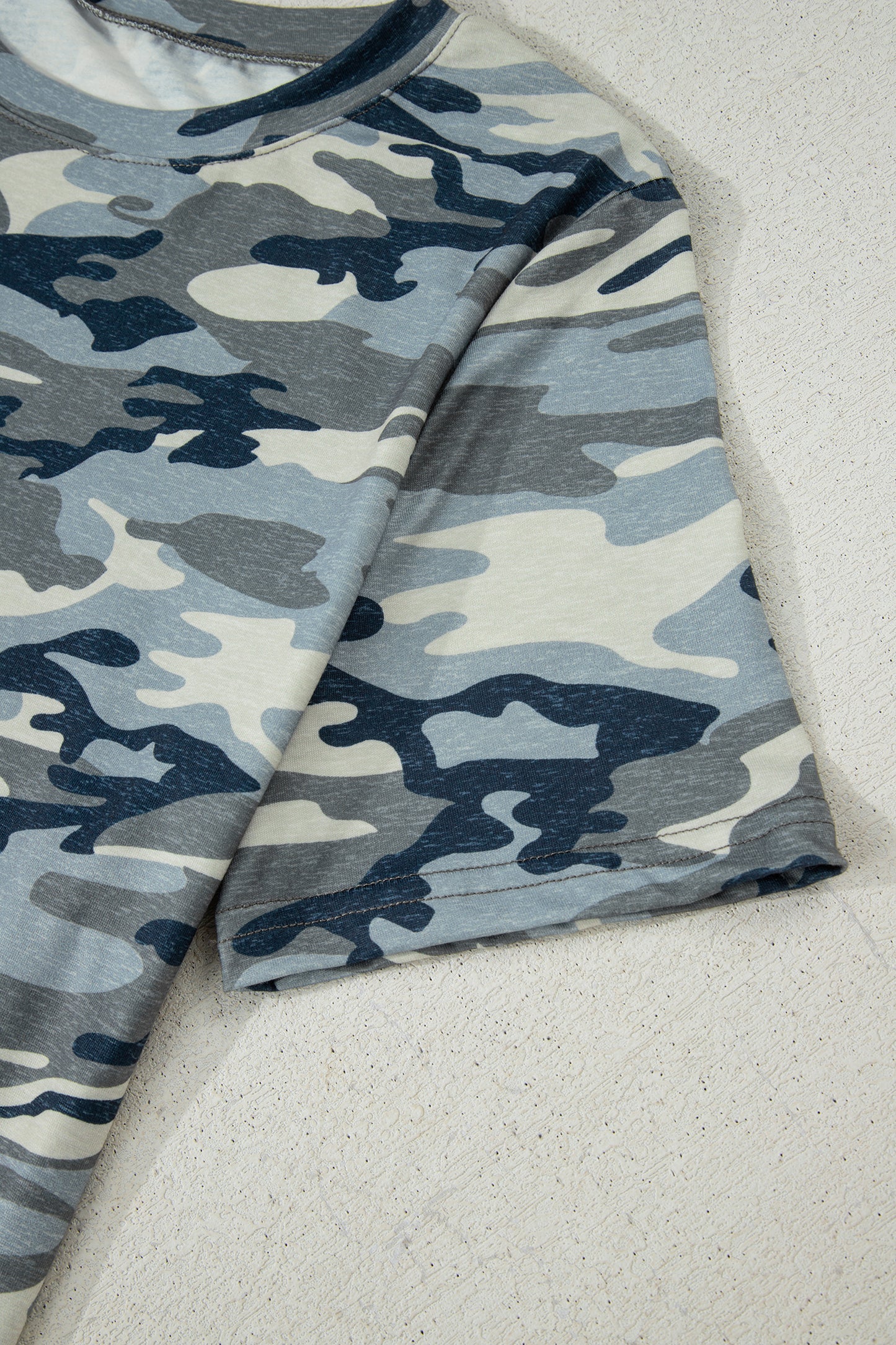 Women’s Sage Green Camo T-Shirt | Casual Short Sleeve Camouflage Tee