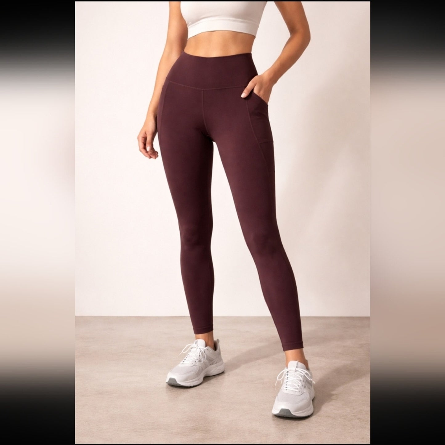 Old Navy Elevate Plum High Rise Leggings Size Large Activewear Workout Pants #C5