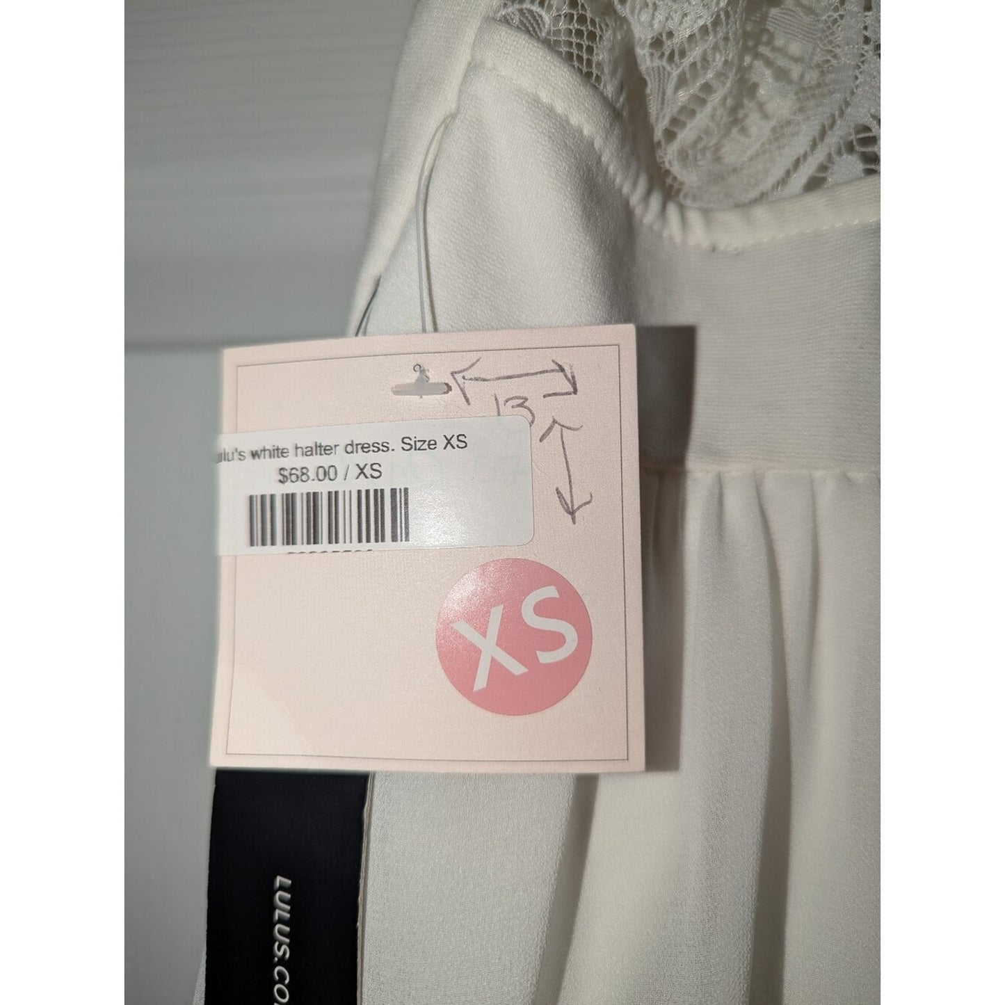 Lulus White Ivory Halter Dress Womens XS NWT Lace Back Open Back Bridal Shower