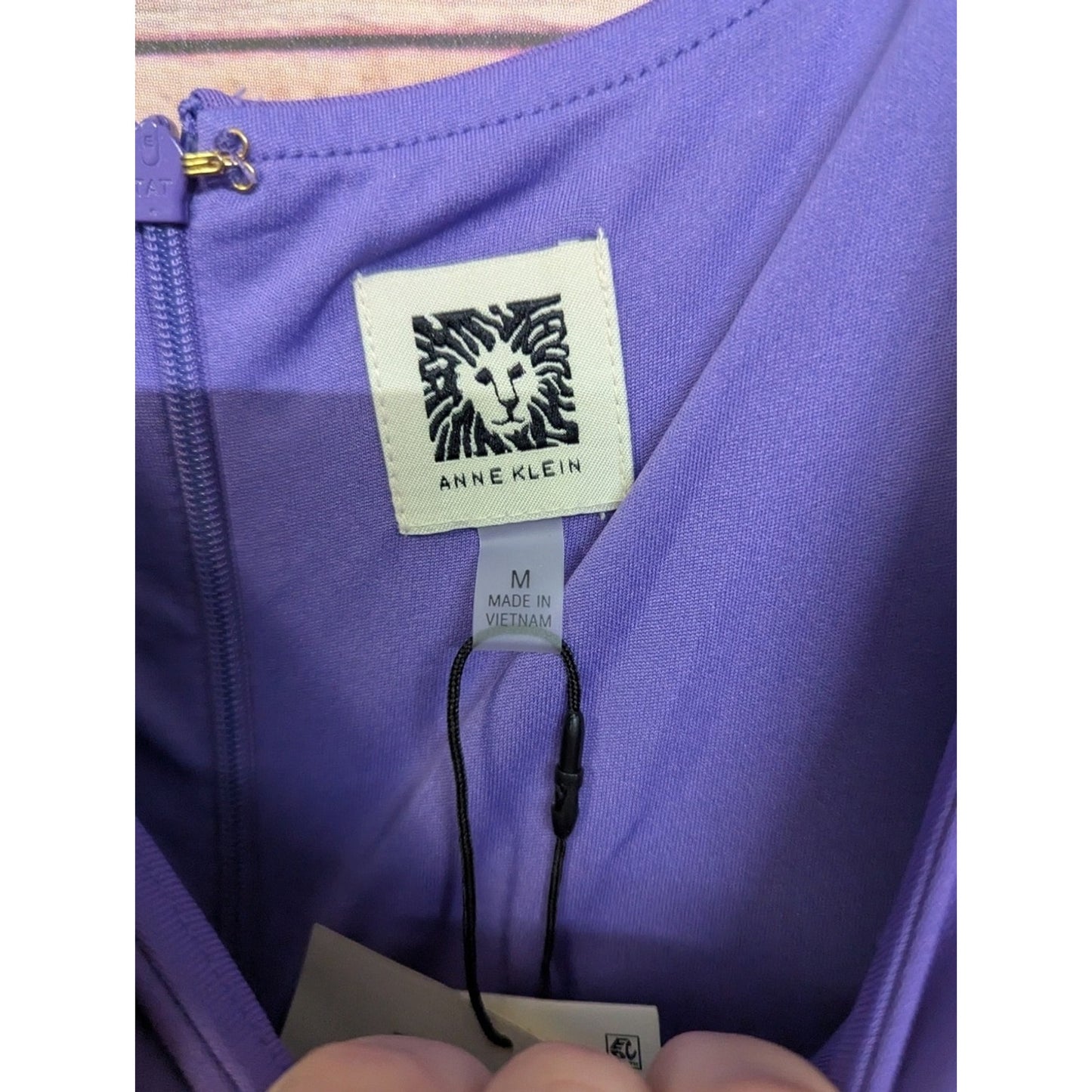 NWT Anne Klein Passion Purple Maxi Dress Size M Sleeveless Draped Evening Dress