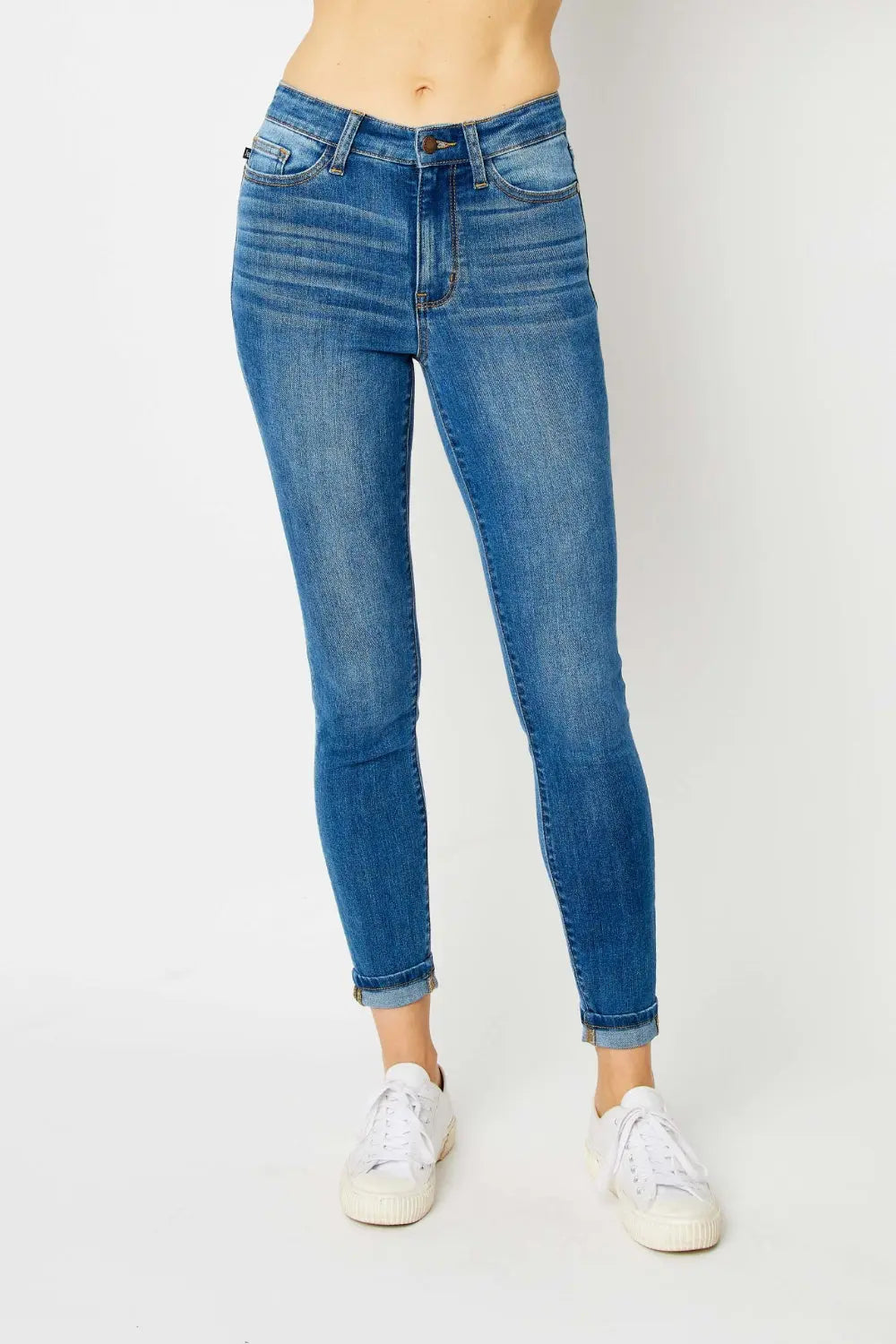 Judy Blue Full Size Cuffed Hem Skinny Jeans - Scarlett's Riverside Boutique 