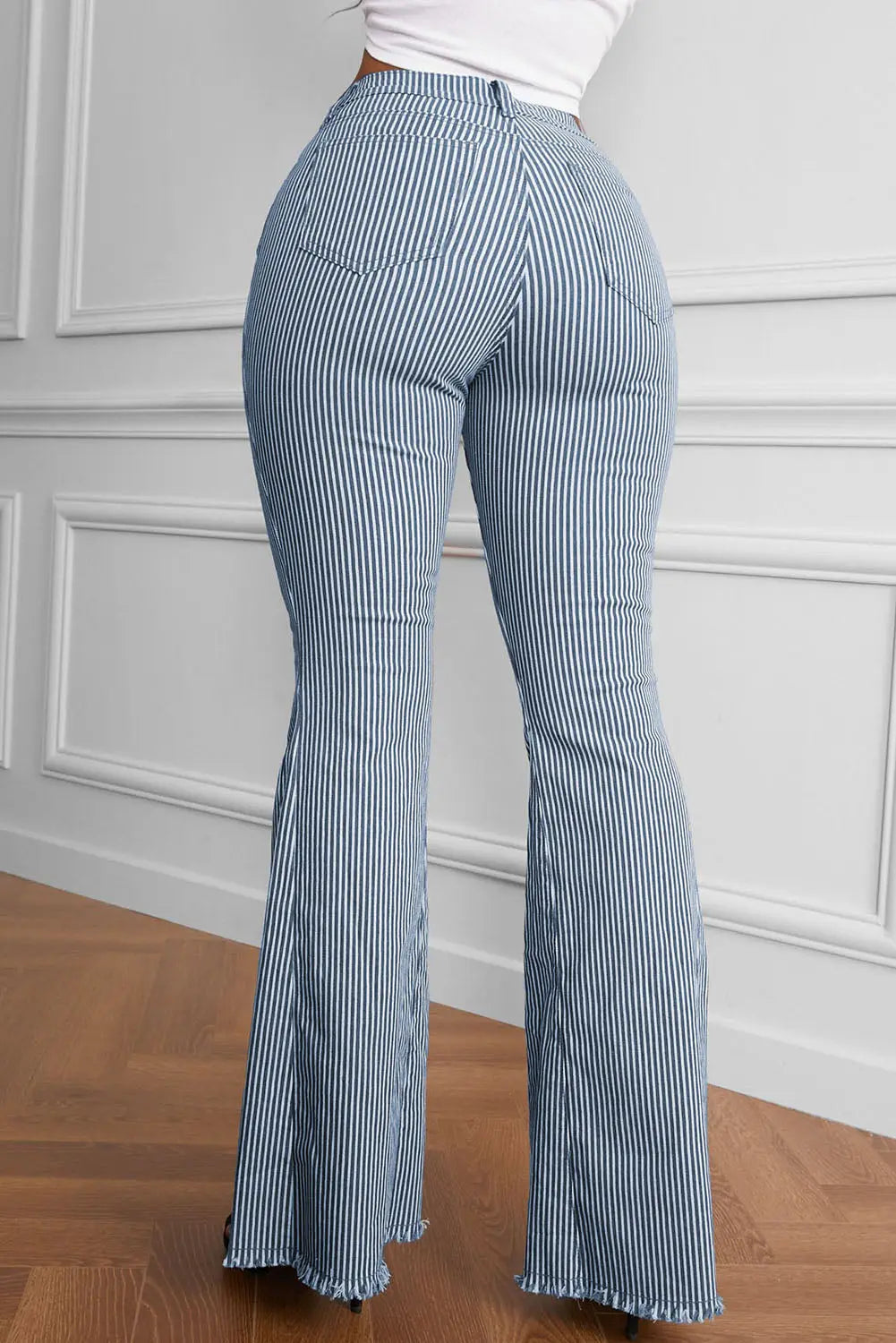 Blue And White Striped Pants - Scarlett's Riverside Boutique 