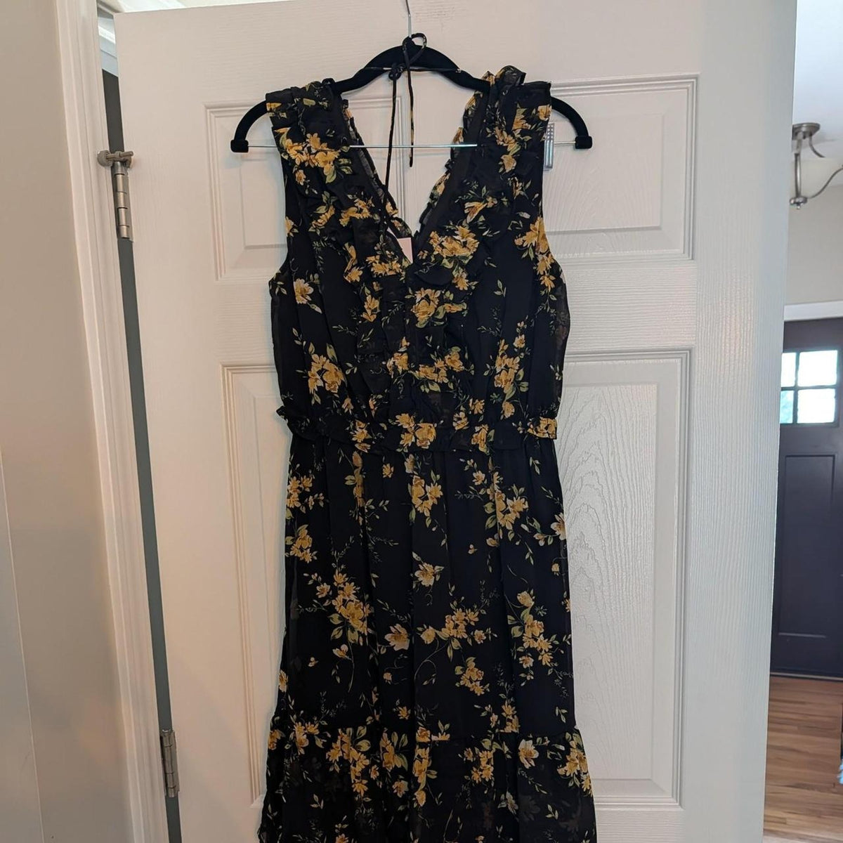 Maurices black dress with yellow