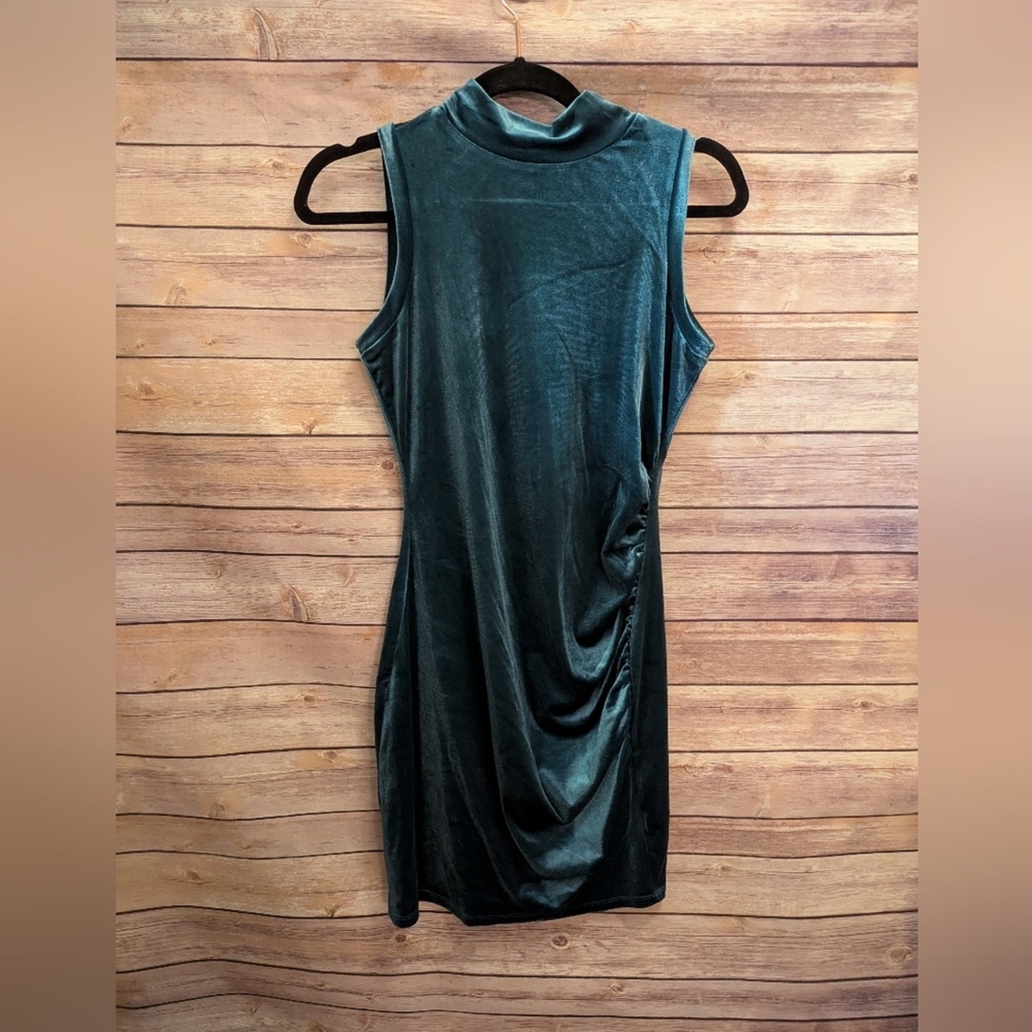 Y2K, NWTs, Emerald Green Velvet Sleeveless Dress Sz XS.