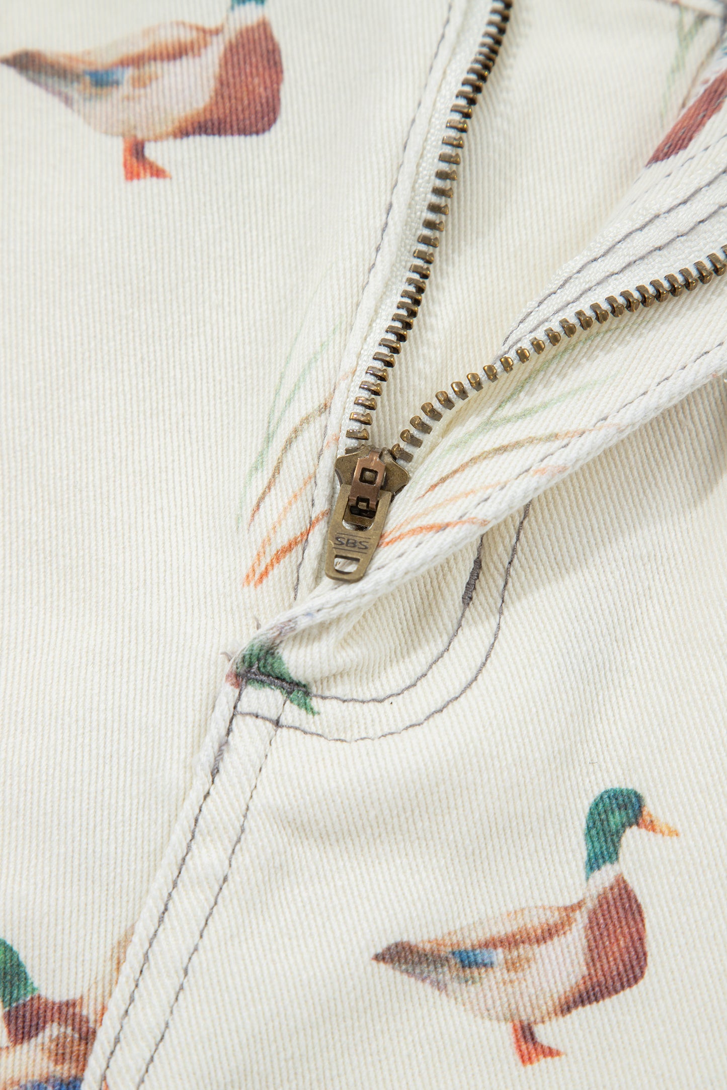 Duck Mallard High Waist Frayed Denim Shorts