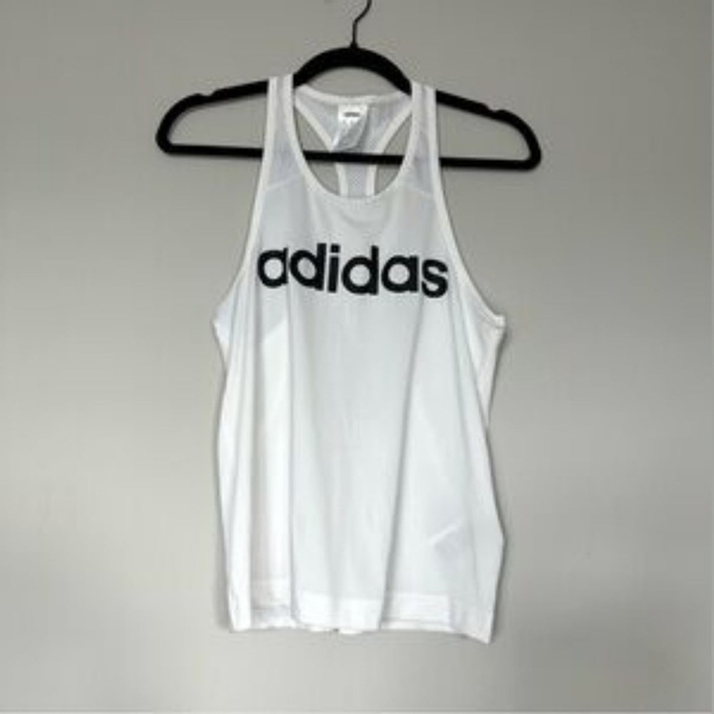 adidas White Racerback Logo Tank Size M. #E21