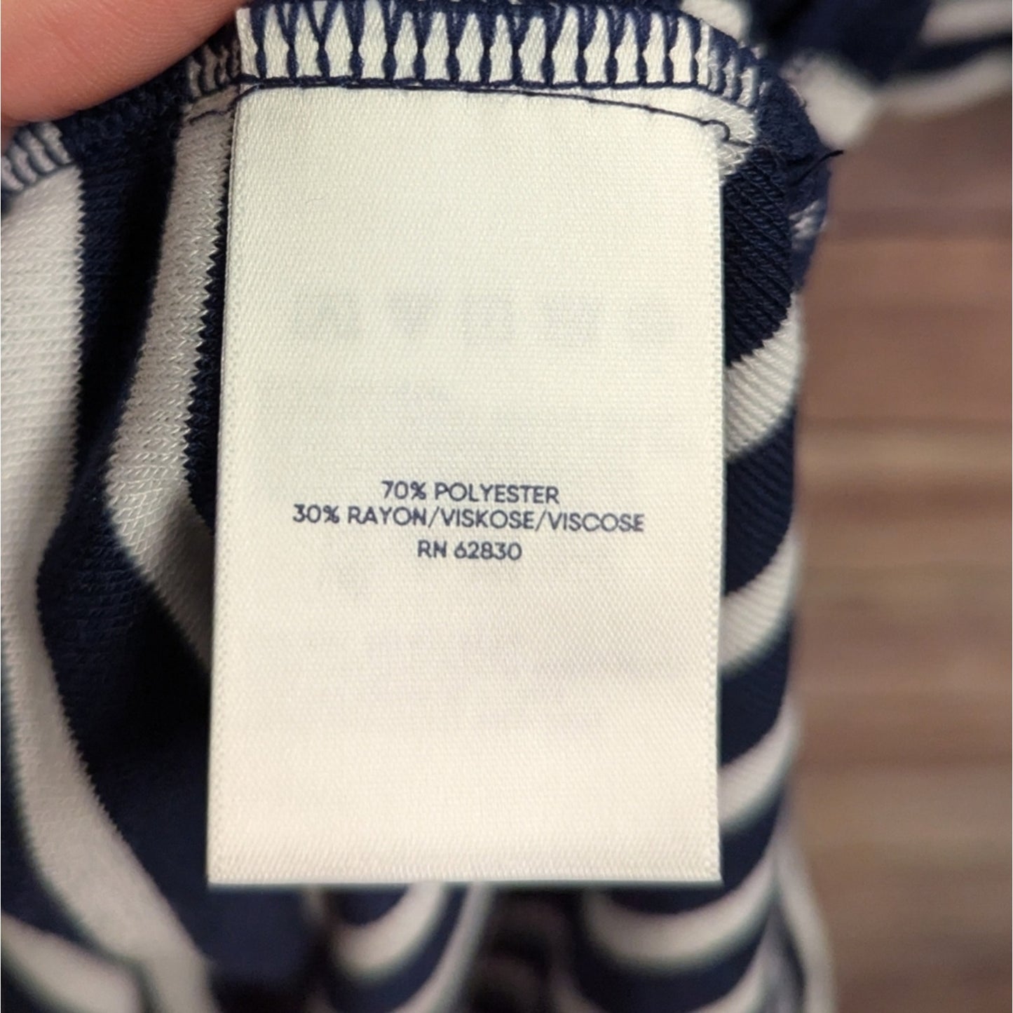 NWT-Lands' End Women's Striped V-Neck Terry Hooded Swimsuit Cover Up sz. S #G40