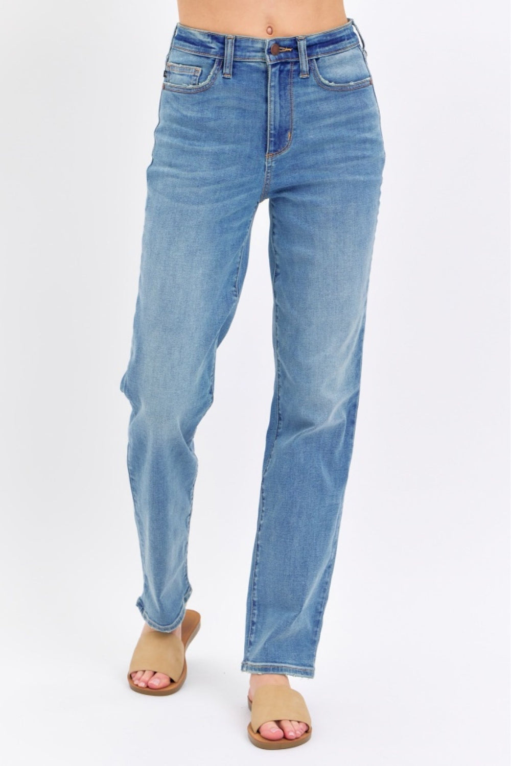 Judy Blue Full Size High Waist Straight Jeans. 29" inseam - Scarlett's Riverside Boutique 