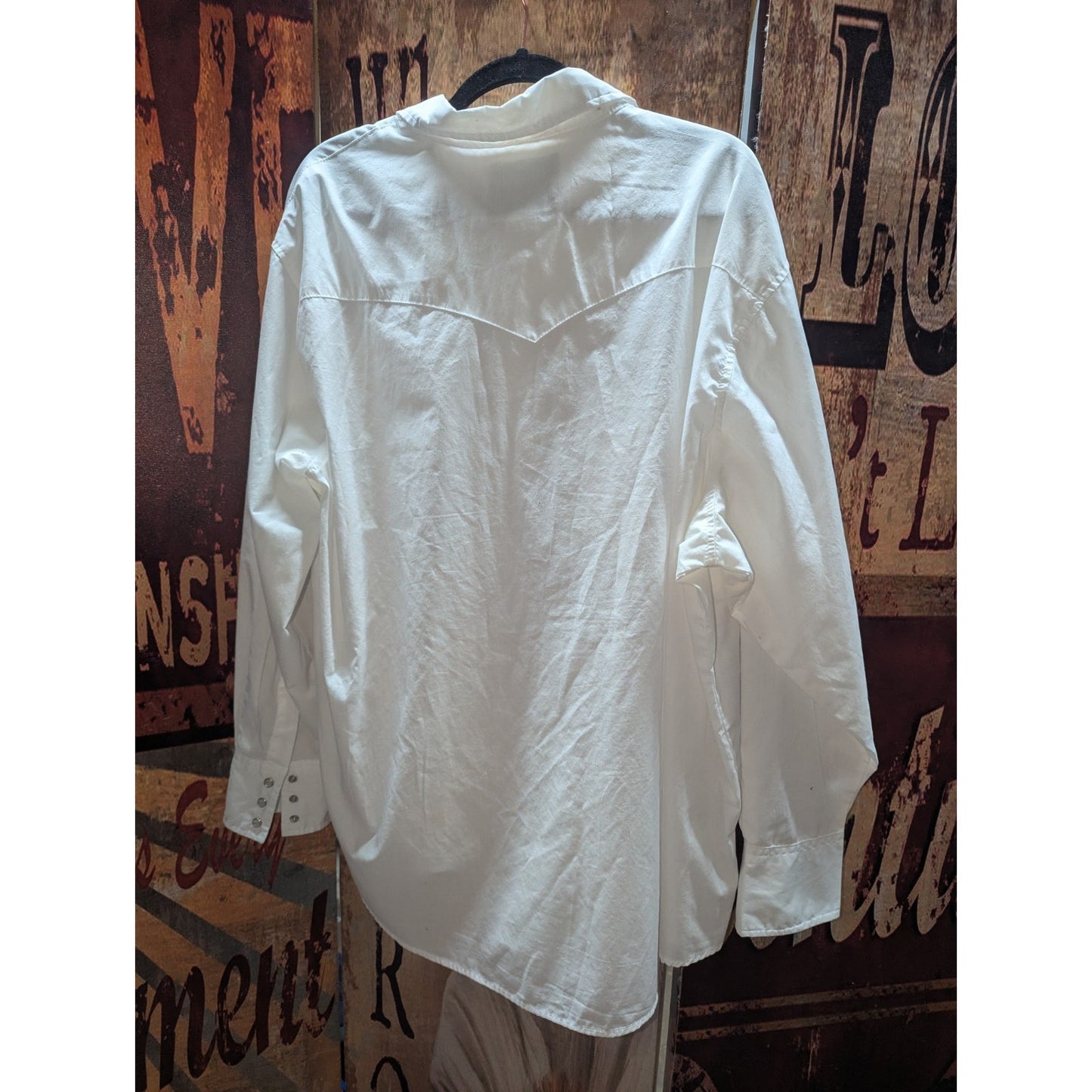 Wranglers western fashion mens White long sleeve snap up size 2XL/2xg /2Tg