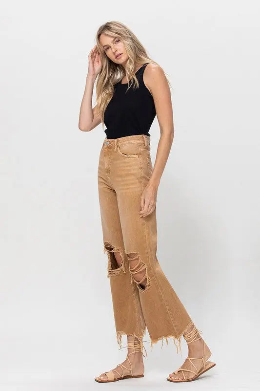 90's Vintage Crop Flare jeans - Scarlett's Riverside Boutique 